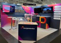 Dustphotonics stand, back and side wall, with three counters